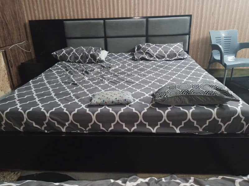Bed with new mattress and dressing for sale 1