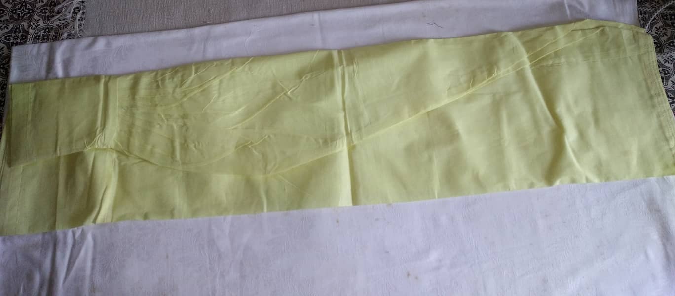 Home Stitched lemon yellow cotton dress with full detailing and laces 4