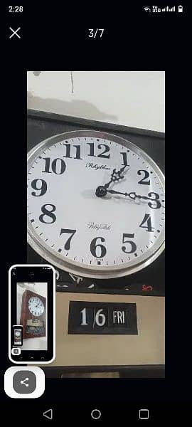 antique rhythm vintage wall clock pendulum woden Japan day date strike 2