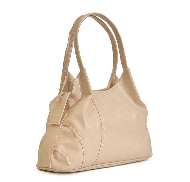 Miami Leather Shoulder Bag, Beige 1