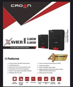 crown xavier 3.6kw new fully warranty