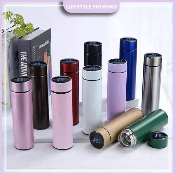 500ML Water Bottle Smart Thermos Led Digital Temperature Display Stain 6
