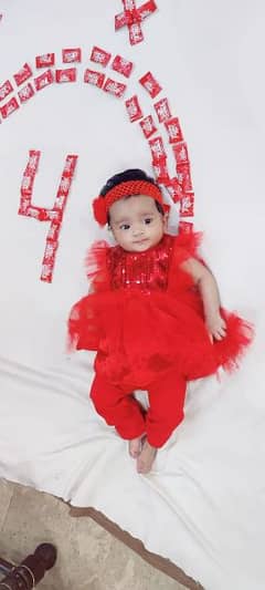 red net frock with sequence body