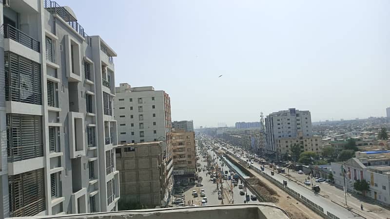 3bed dd 6floor flat for rent main university road karachi 1