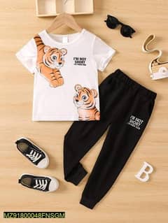 kids stitched  t-shirt & kids trouser I'm tiger cub tracksuit 0
