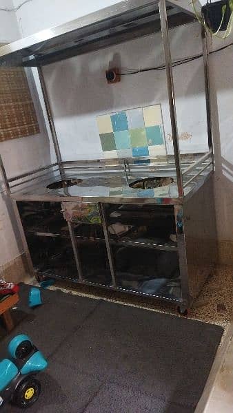 steel  counter with dishes 2