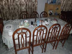 sofa set, double bed with side tables and 12 chairs with dining table