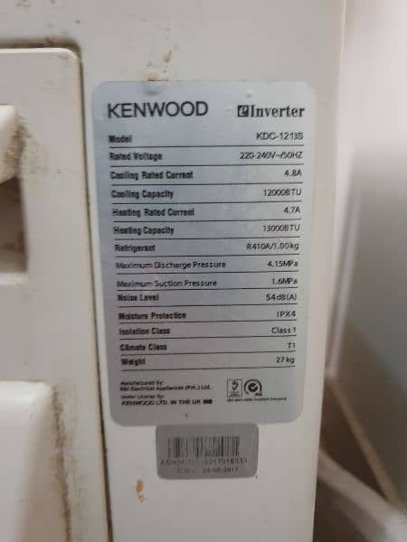 Kenwood inverter AC 1 ton 4