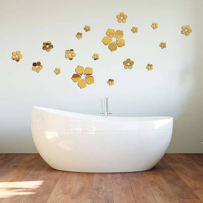 GW001 3D Mirror Flower Art Removable Wall Sticker Acrylic Mural Decal 6