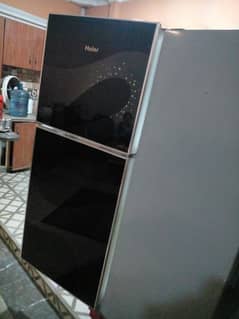 haiet refrigerator black glass door new condction available for sale