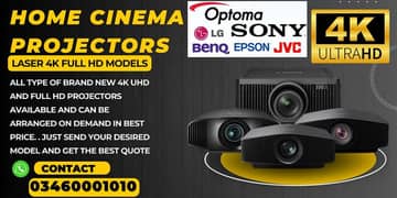 Home Cinema Projectors Laser 4K Full HD Optoma,Sony,JVC,LG, BenQ,EPSON