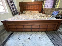 1 double bed with mattress. And 2 single Bed without mattress.