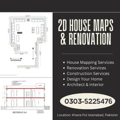 Interior design 2D,3D/Construction/House mapping/AutoCAD 2D, 3D