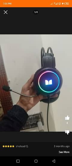 Gaming Headphone with rgb light  New but without boxnot use