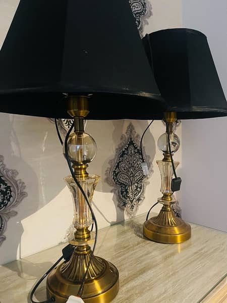 Beautiful crystal and bronze colour lamps 1