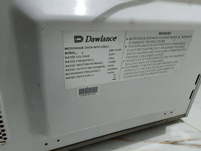 Dawlance microwave oven 2 in 1 with grill full size 03313028733 Wtsapp 6