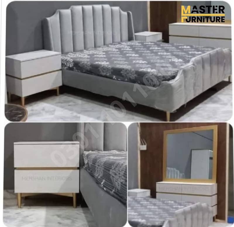 Poshish bed set/Bed set/Double bed/King size bed/Home furniture 8