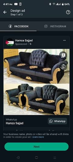 6 seater black velevt sofa set