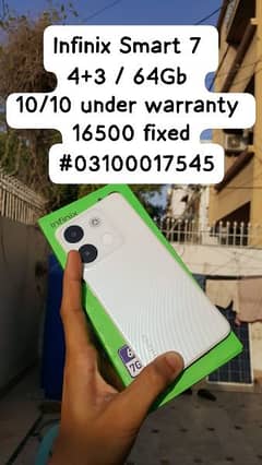 Infinix Smart7 3+4/64 10/10 very good condition under 5months warranty