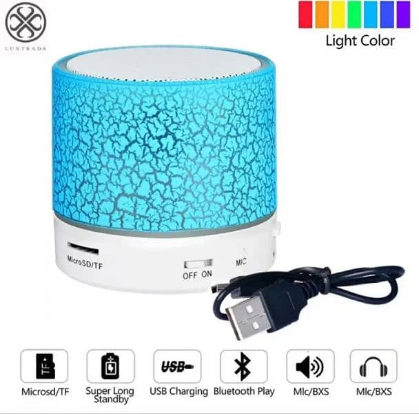 Mini portable Bluetooth speaker with light Rechargeable 1