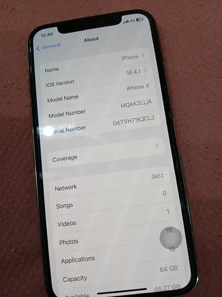 iphone x pta approved 64gb good condition 7