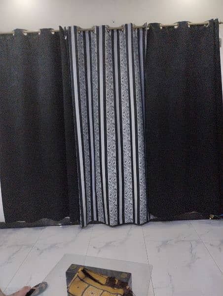 Black & Grey Velvet Curtains 1