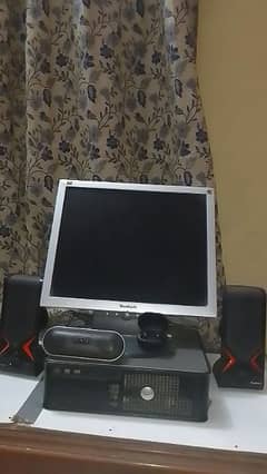 computer and led with keyboard and mouse