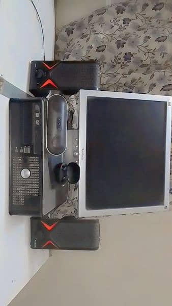 computer and led with keyboard and mouse 1