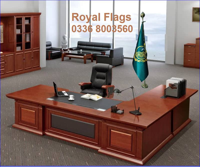 Custom Flag with Golden Pole for Government Offices -Vip Table Flag - 6