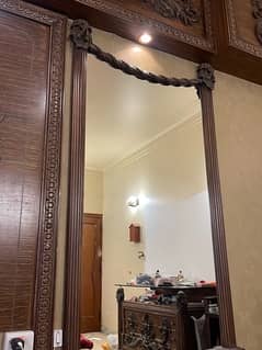 Set of Two Long frame Mirrors with Hand Wood Work
