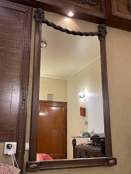 Set of Two Long frame Mirrors with Hand Wood Work 1