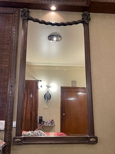 Set of Two Long frame Mirrors with Hand Wood Work 2