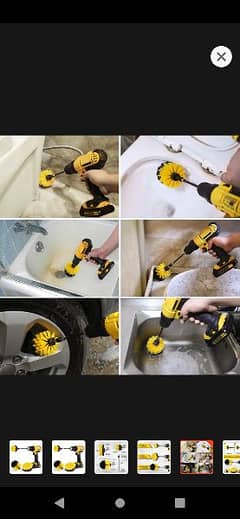 Electric drill cleaning brush