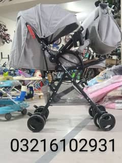 imported double shoks Baby stroller pram 03216102931