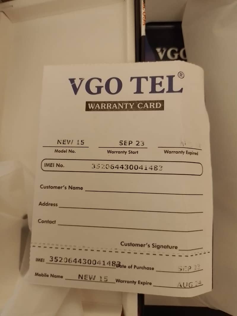 VGO Tel New 15 PTA Approved with Warranty & Box 5