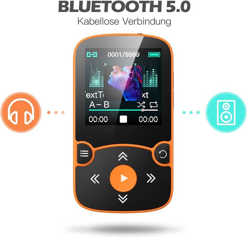 MP3 Player Bluetooth 5.0 Sport 32GB with 1.5 Inch TFT A78 1