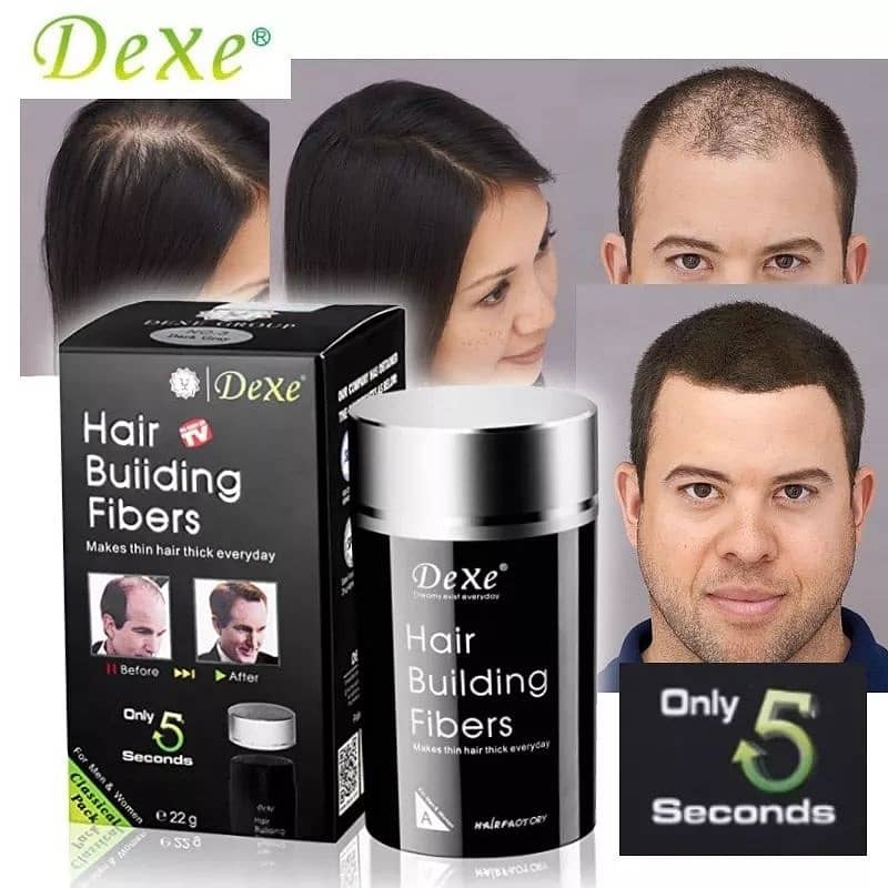 Dexe Hair Building Fibers Black and Brown Color 1