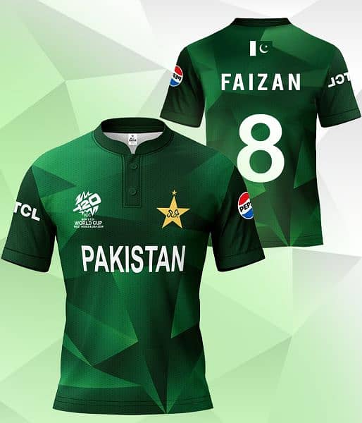 Customize Pakistan new jersey matrix world cup your Name & Number 1
