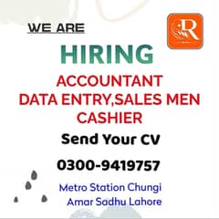 Cashier|Accountant|It Manager|Floor Manager|Data Entry|Salemen