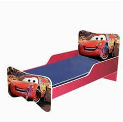 Kid's single bed in red colour, car theme 0
