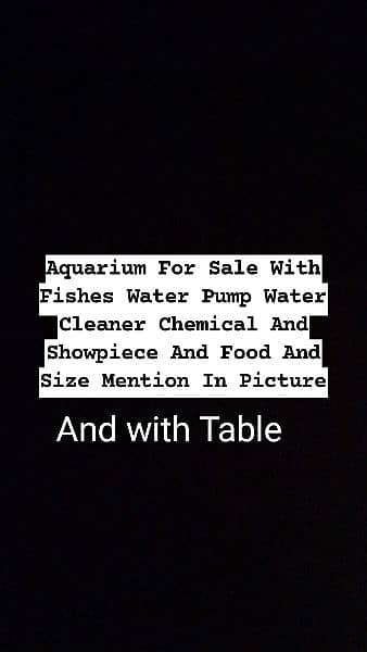 Aquarium for sale with Table 1