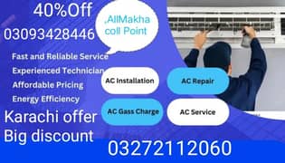 Karachi offer 40off All kinds of split AC repair service mantance