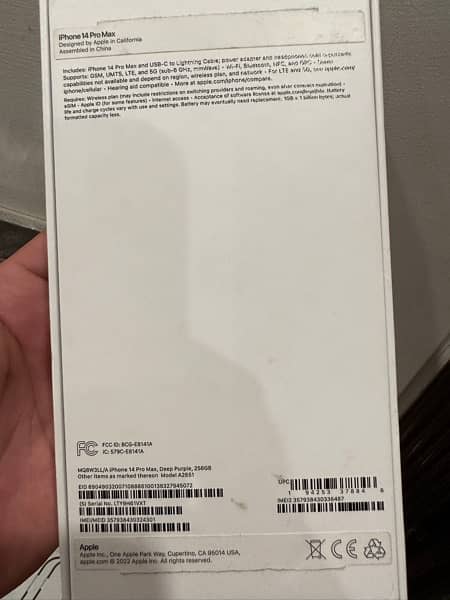 IPhone 14 pro max 256 GB PTA Approved 1
