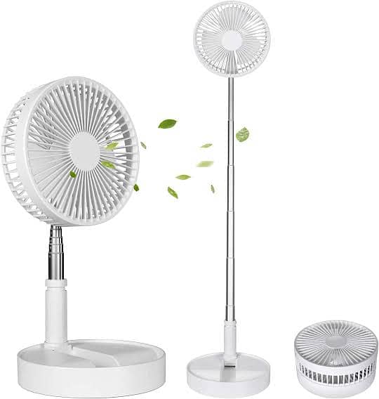 Rechargeable Folding Stand Fan White 0