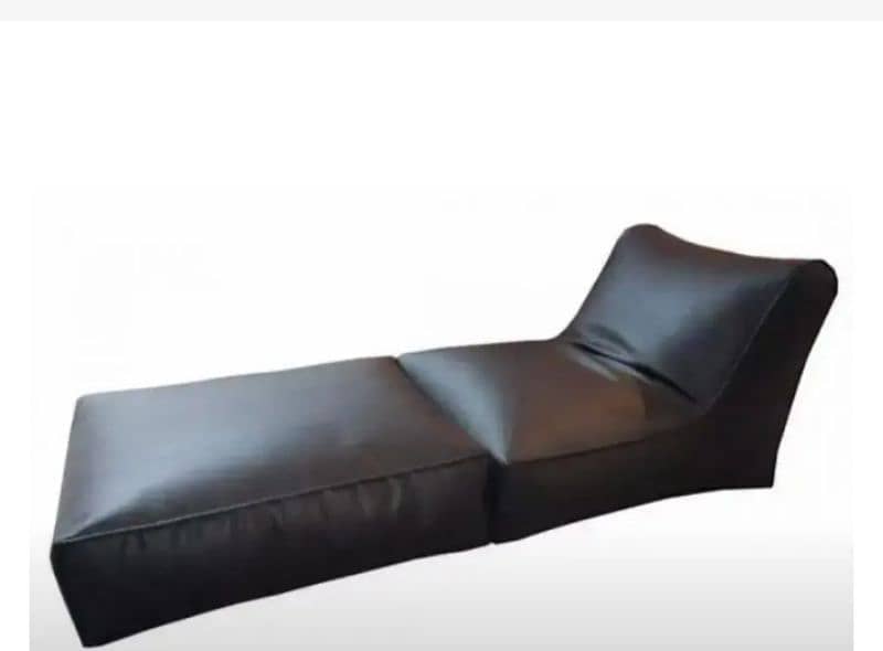 black leather sofa bean bag 1