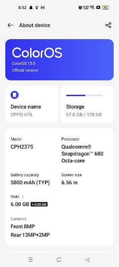 Oppo A76 in good condition