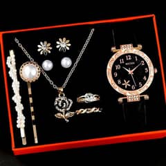10pcs Women's  Casual Fashion Hairpin Earrings Necklace Ring Watch Set