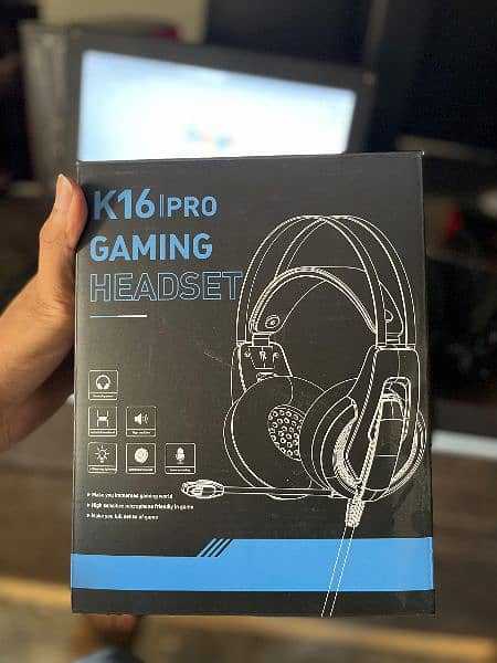 K16 pro Gaming headphone with base audio+active mic noise cancelation 1