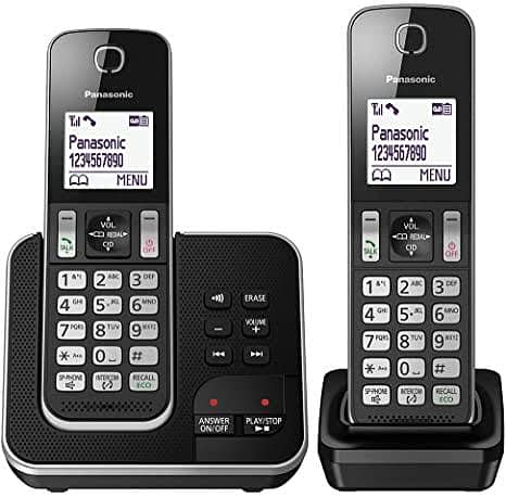 Cordless Twin Handset Panasonic landline phone with intercom phone set 1