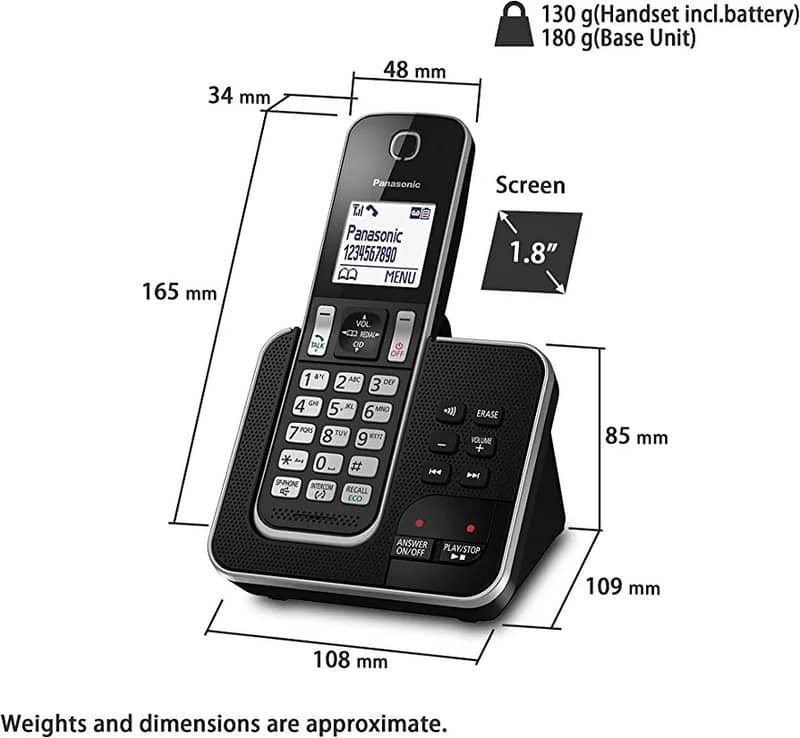 Cordless Twin Handset Panasonic landline phone with intercom phone set 2